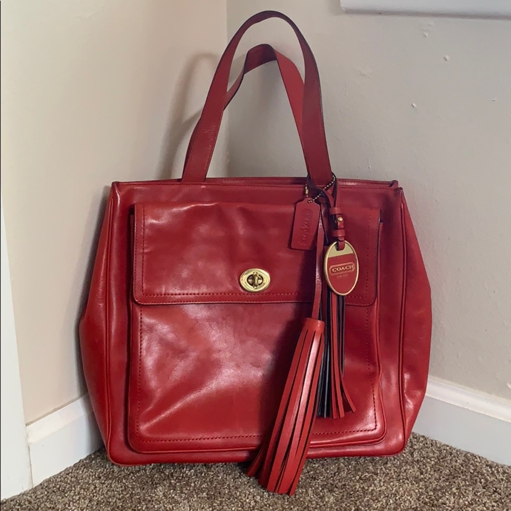 Coach gorgeous red leather Handbag